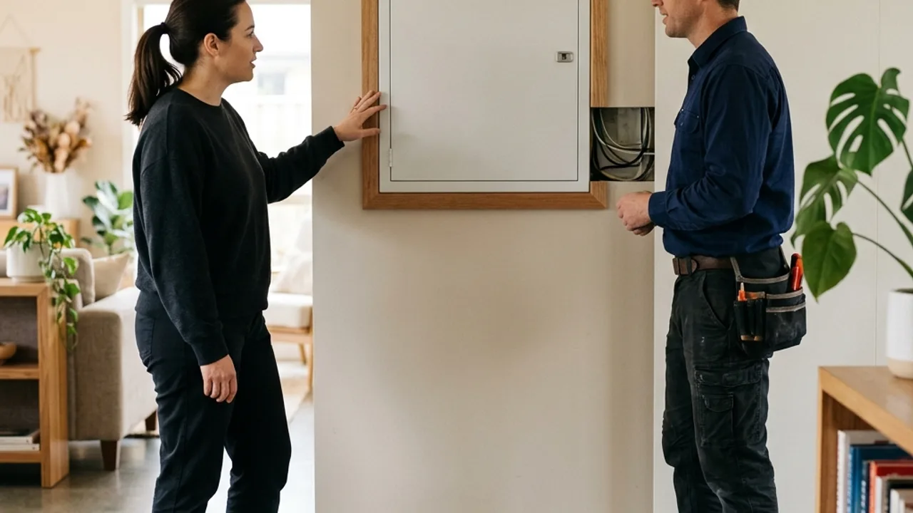 Homeowner discussing an electrical concern