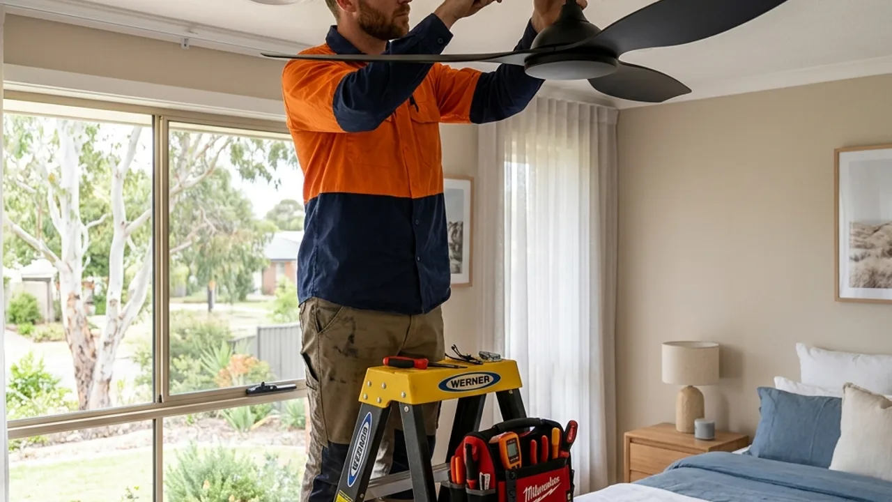 Lighting, Power Points & Ceiling Fans electrical work context